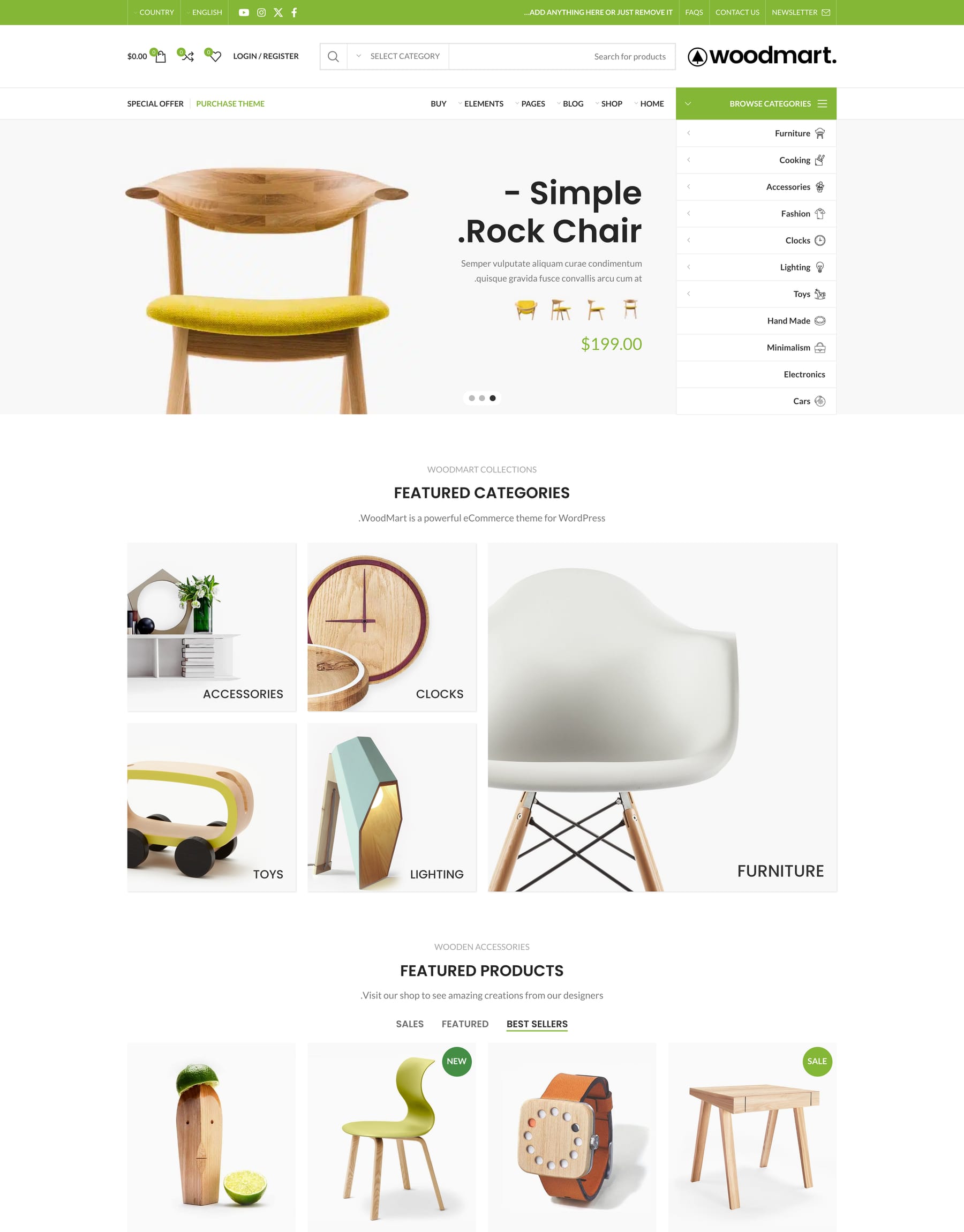 RTL prebuilt website home page
