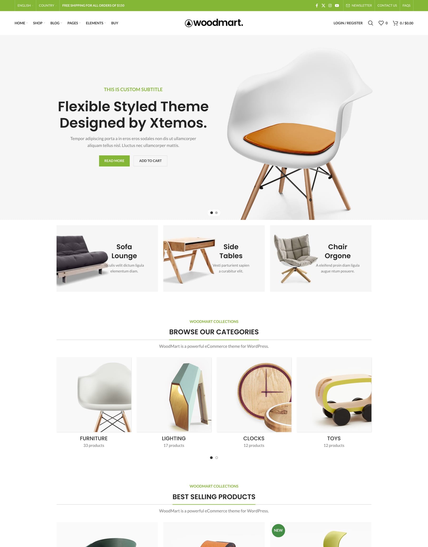 Basic demo home page: Simple WooCommerce theme