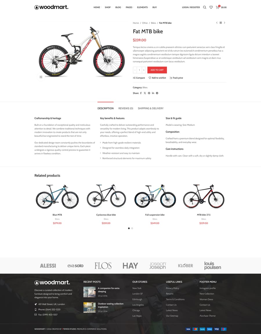 Bikes Product page