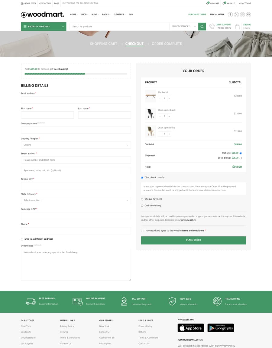 Black Friday Checkout page