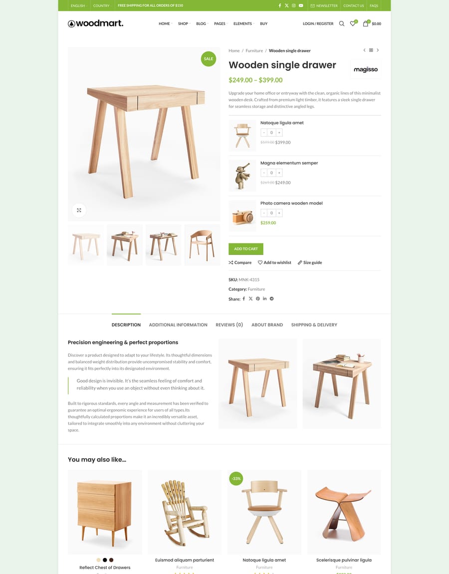 Layout boxed Product page