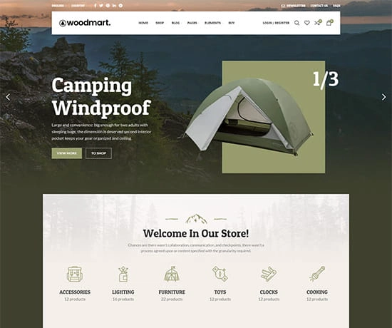 Camping prebuilt website preview