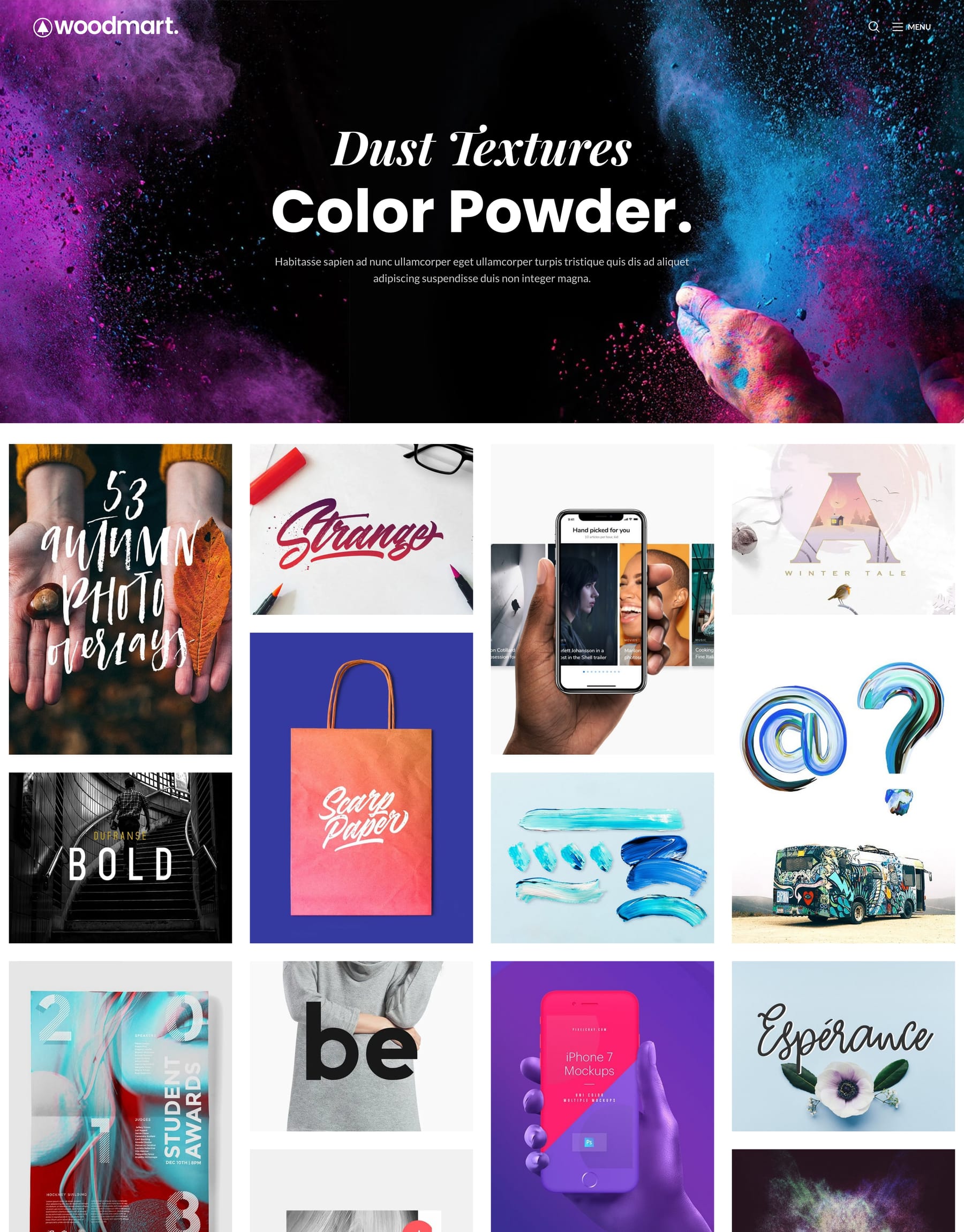Digital portfolio demo home page: Digital portfolio WordPress theme