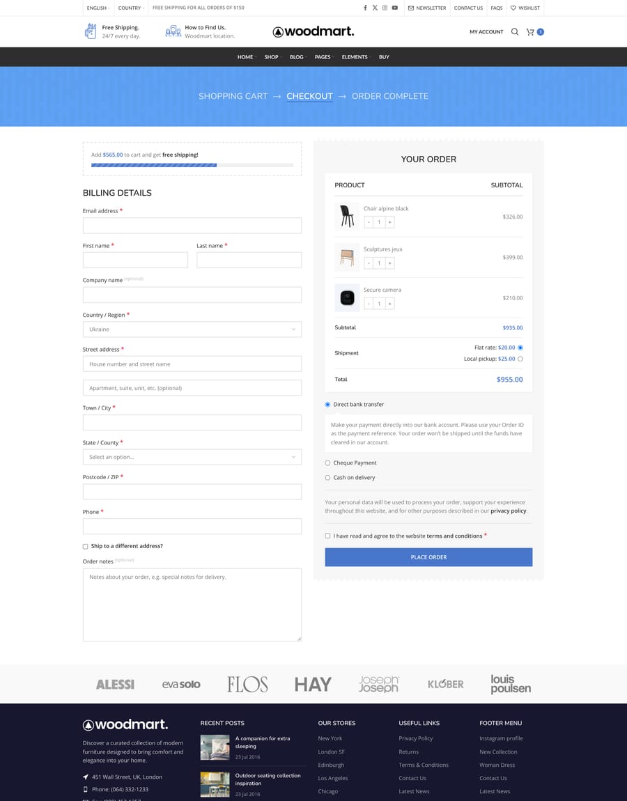 Digitals Checkout page