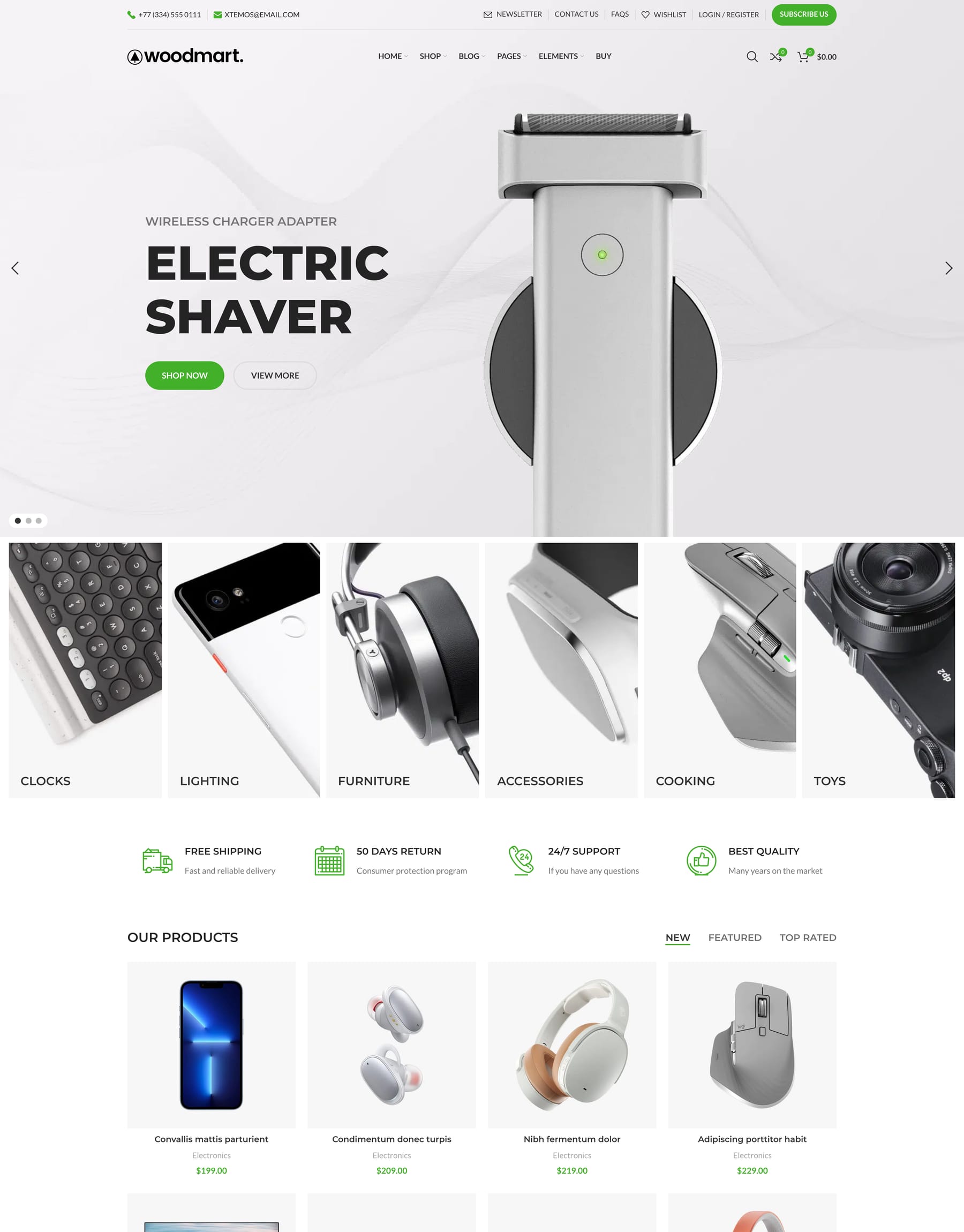 Electronics 2 demo home page: Electronics store WooCommerce theme