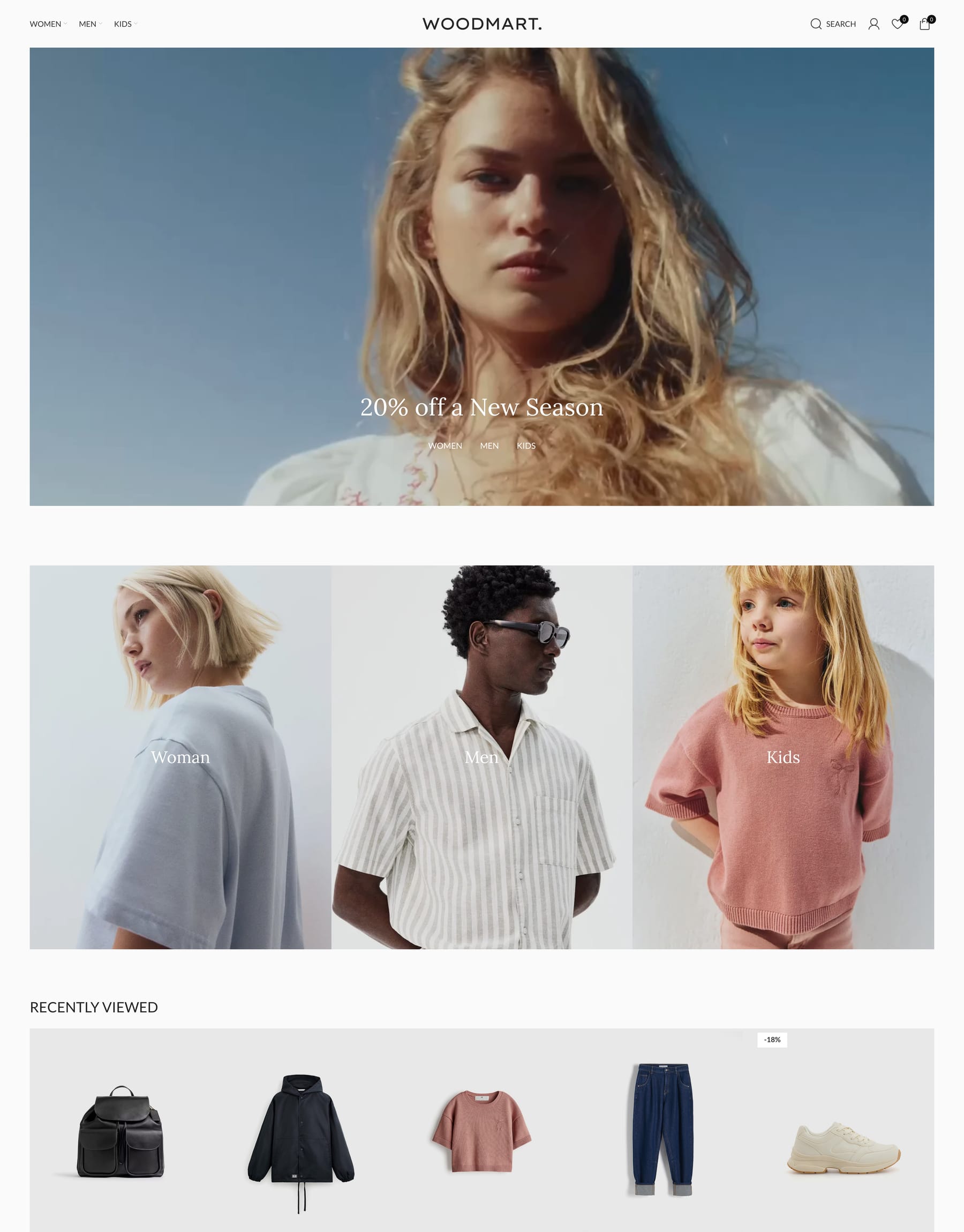 Fashion 2 demo home page: Fashion store WooCommerce theme