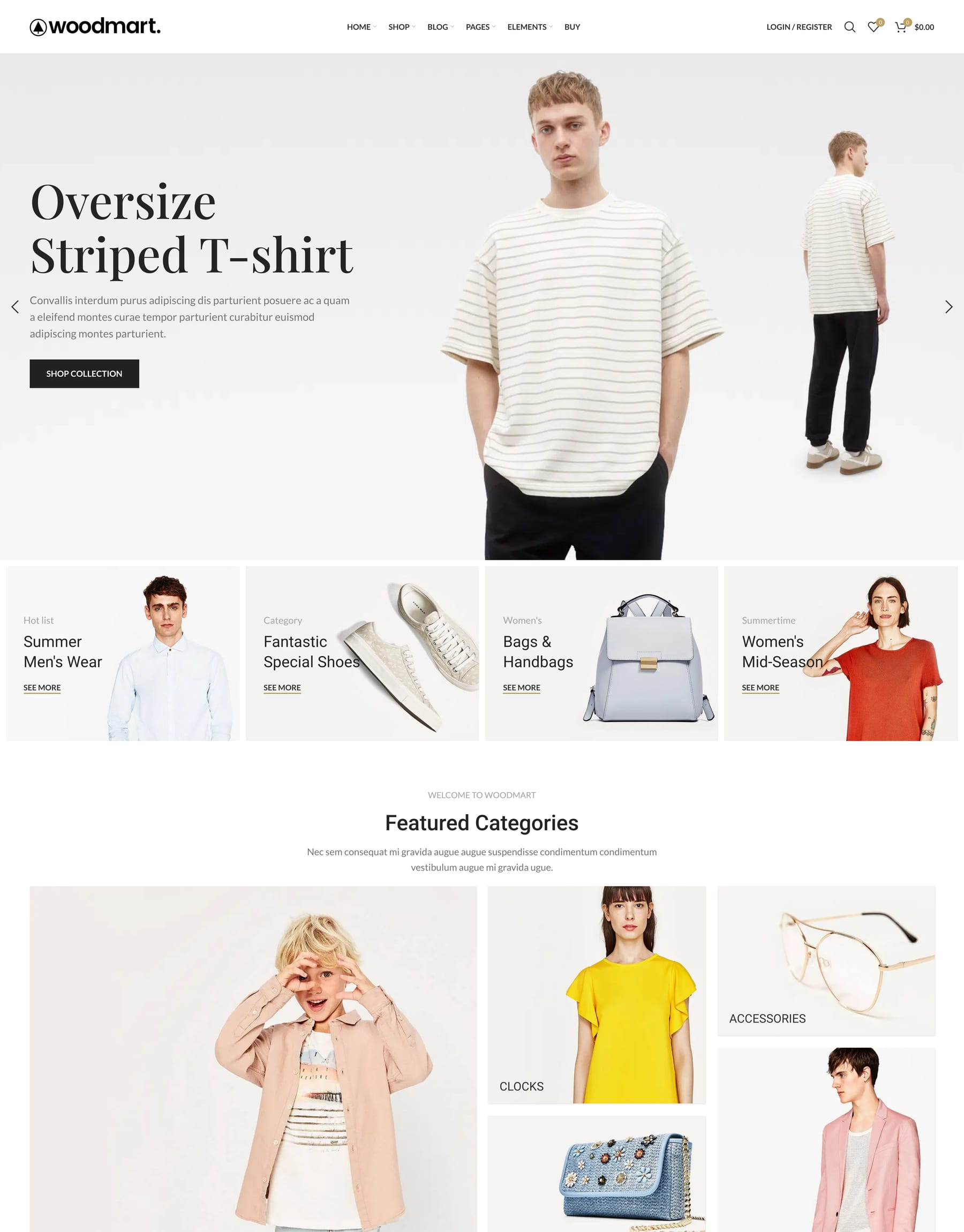 Fashion Flat demo home page: Flat design fashion WooCommerce theme