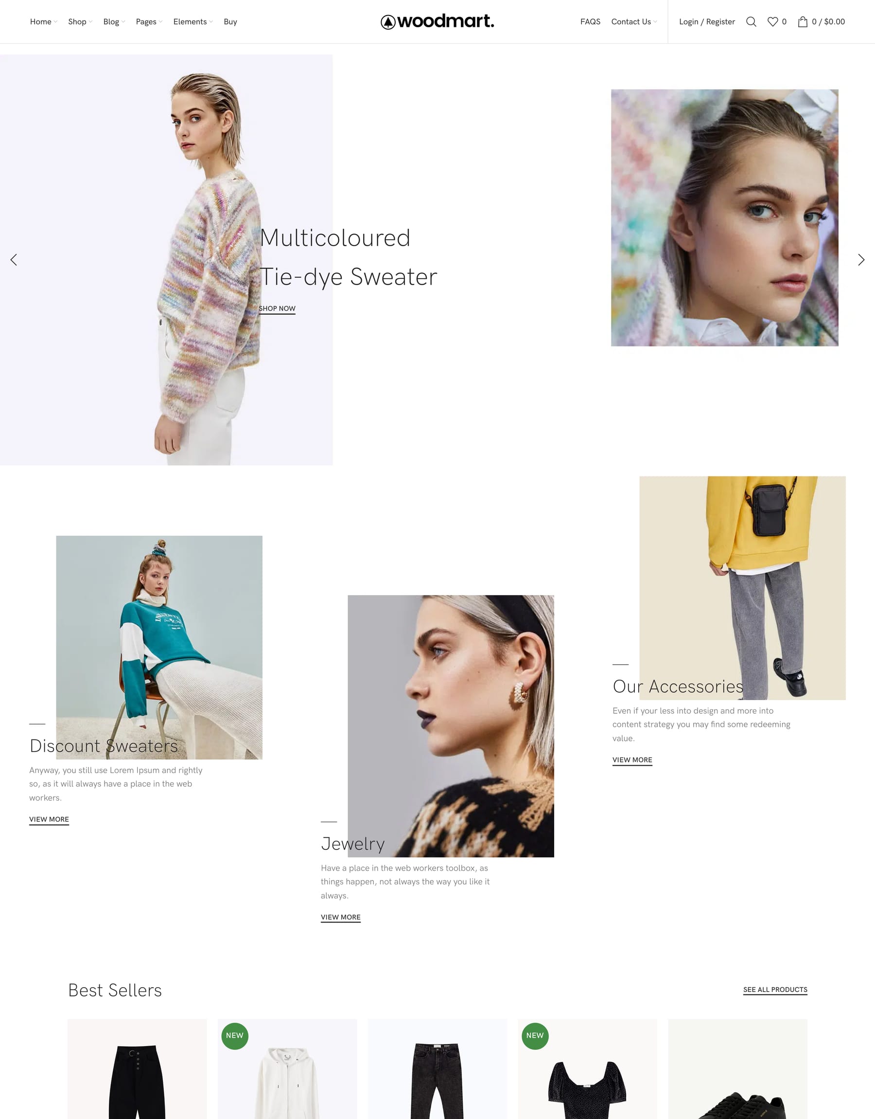 Fashion Minimalism demo home page: Minimalist fashion WooCommerce theme
