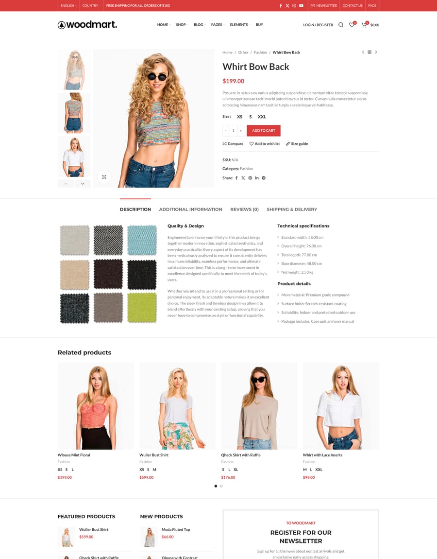 Fashion Product page