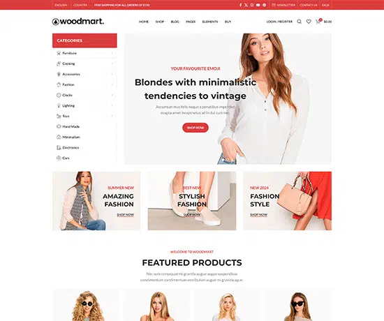 Fashion prebuilt website preview