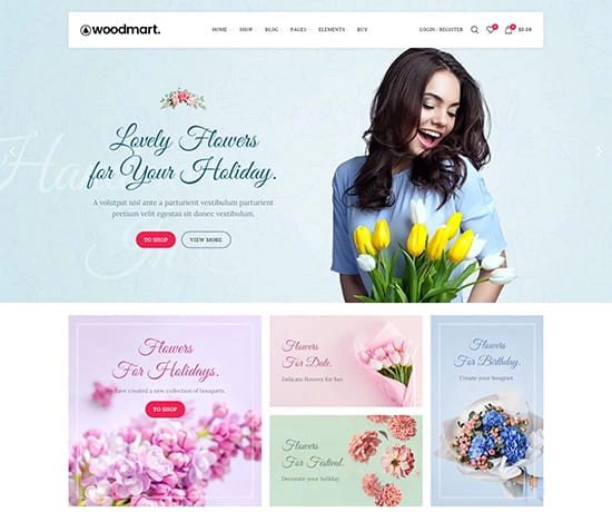 Flowers prebuilt website preview