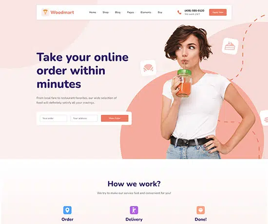 Food Delivery prebuilt website preview