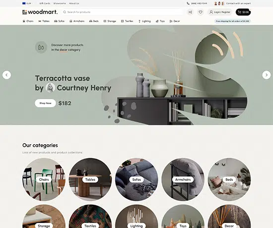 Furniture 2 prebuilt website preview