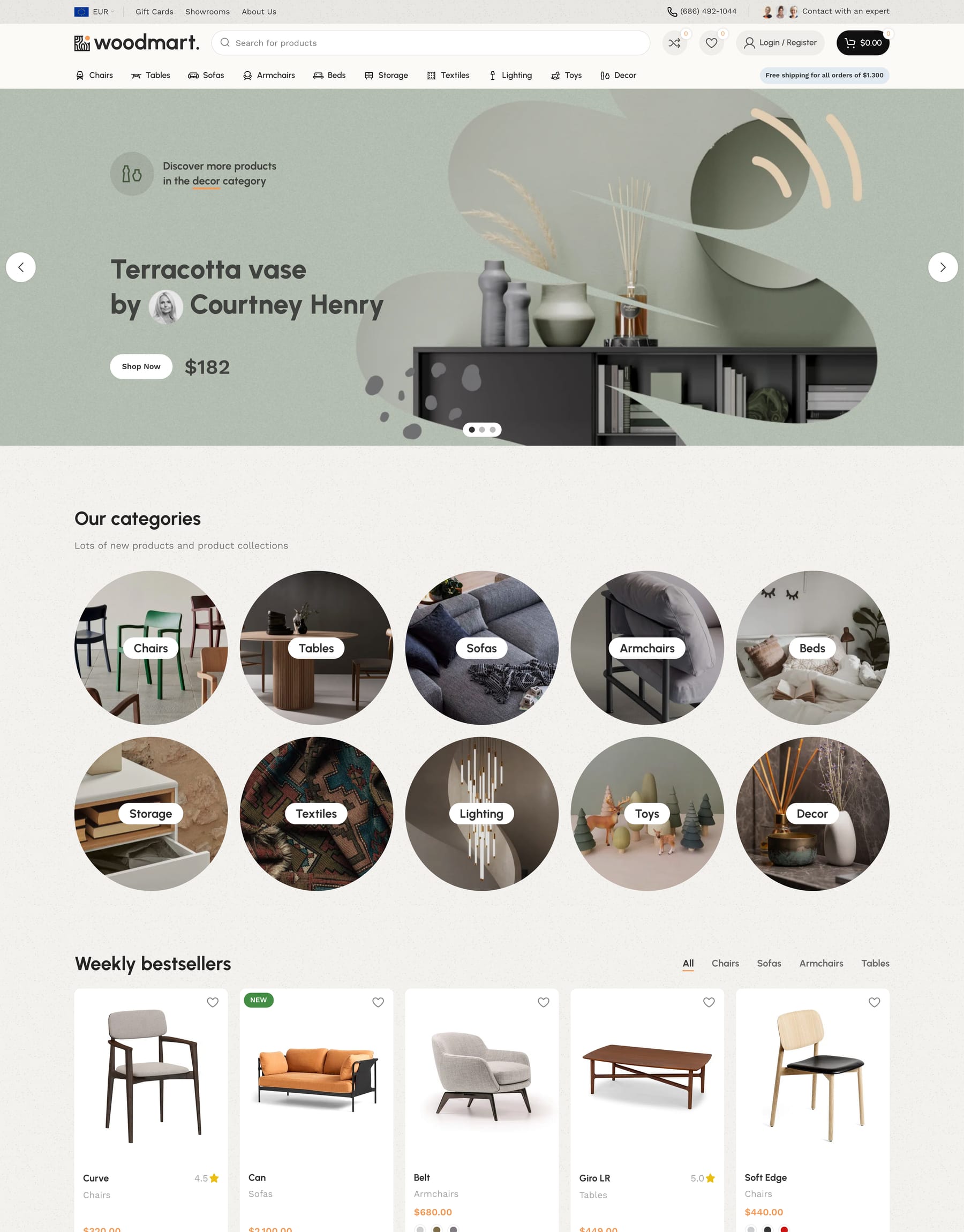 Furniture 2 prebuilt website home page