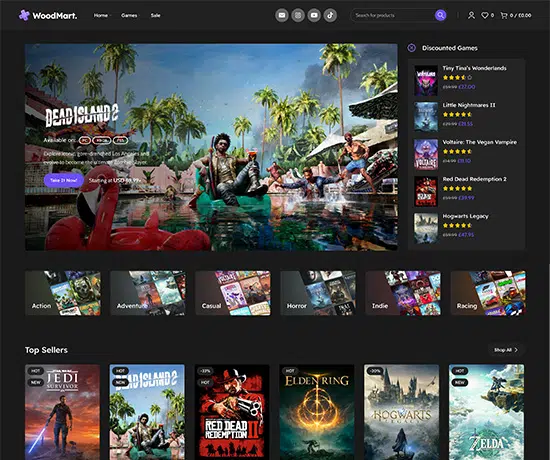 Games Dark prebuilt website preview