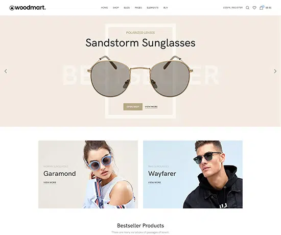 Glasses prebuilt website preview