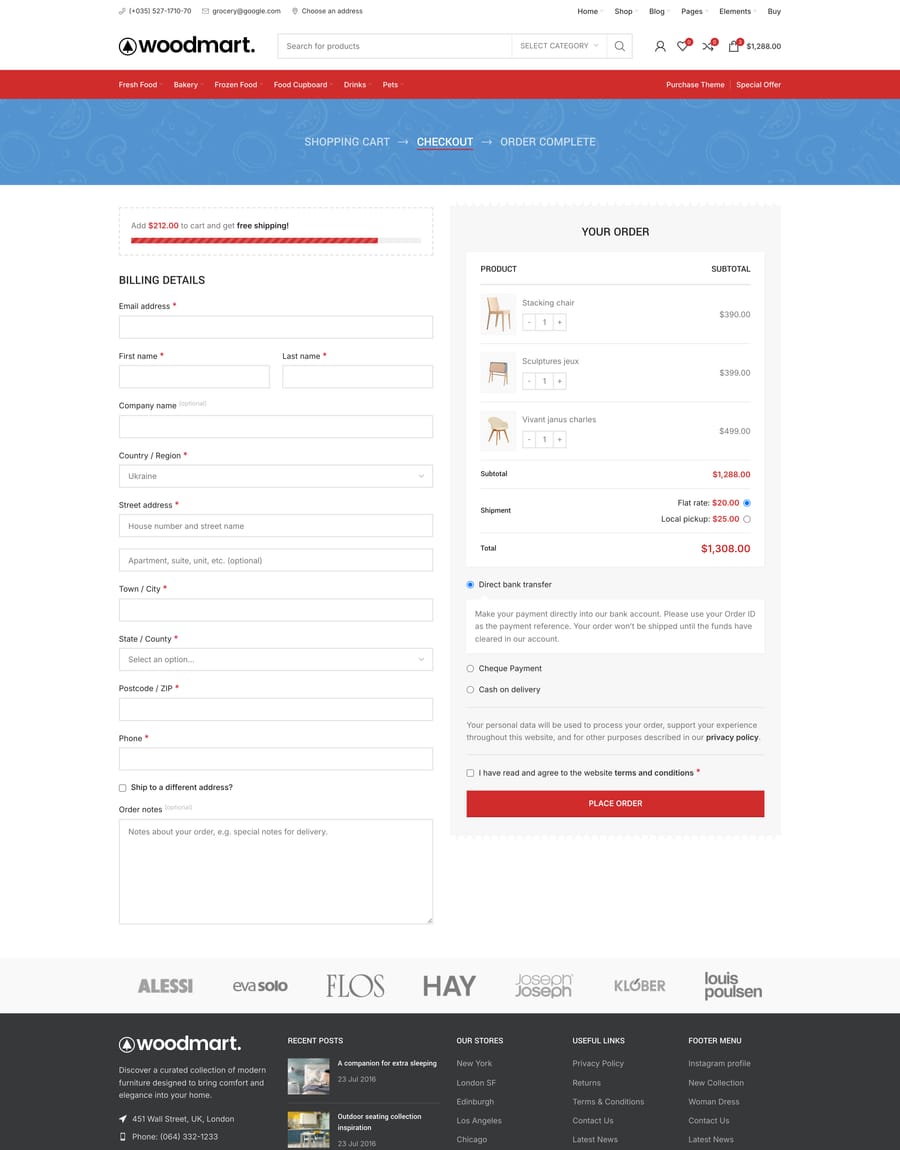 Grocery Checkout page