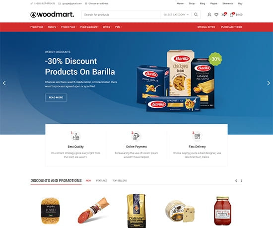 Grocery prebuilt website preview