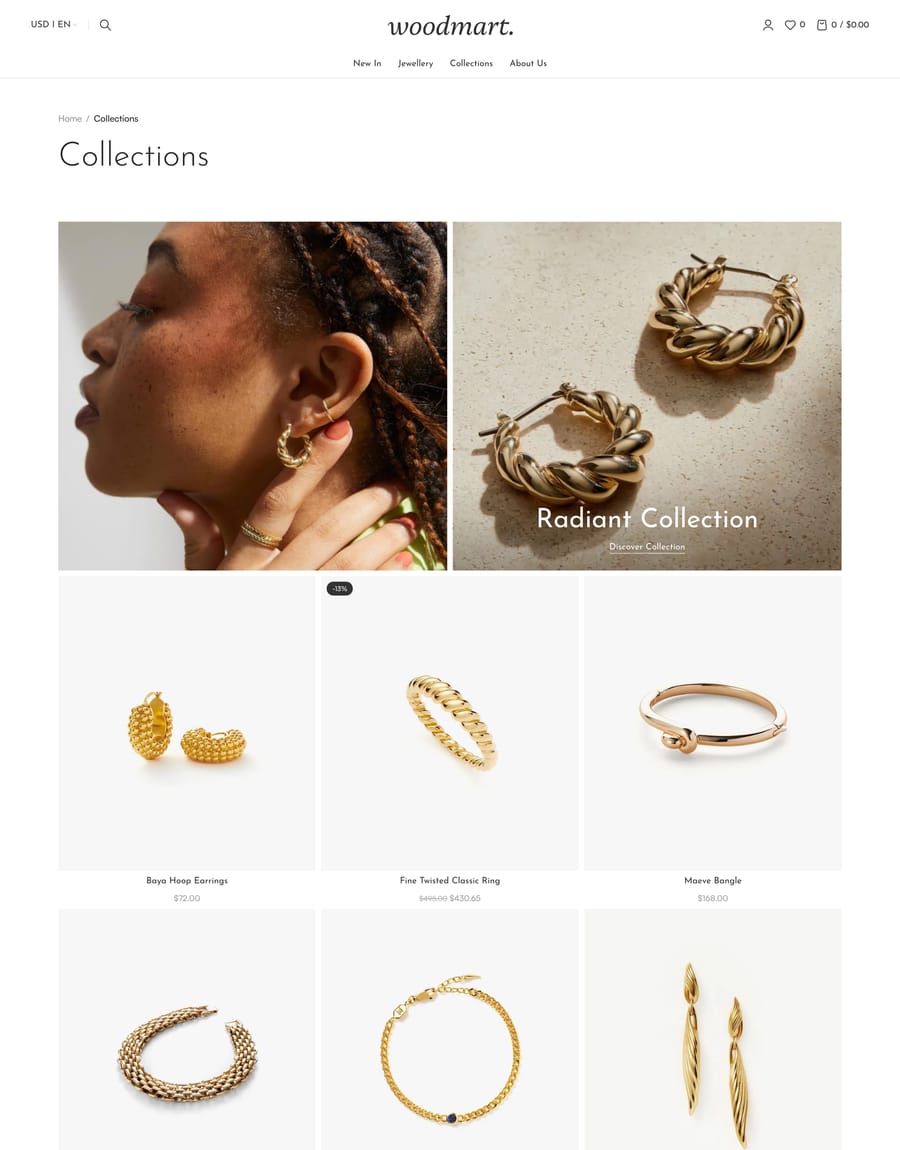 Jewellery 2 Collections page