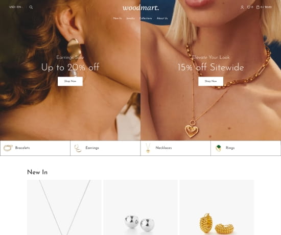 Jewellery 2 prebuilt website preview