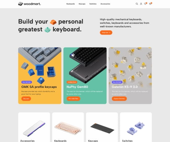 Keyboards prebuilt website preview