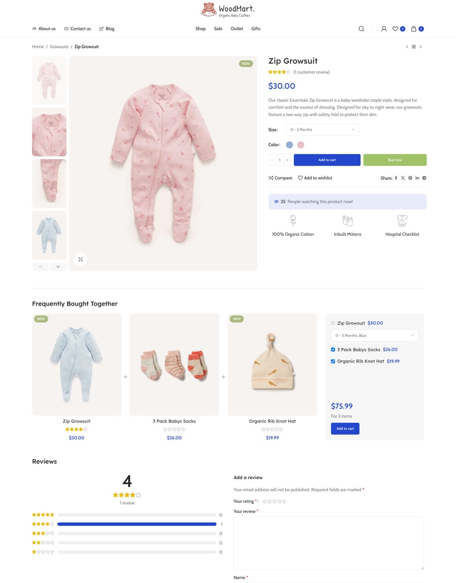 Kids Product page