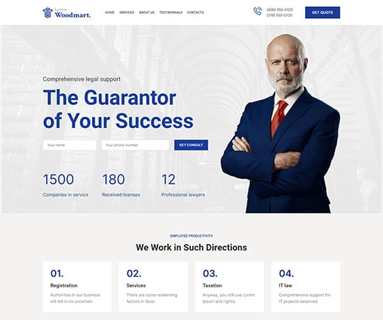 Lawyer prebuilt website preview