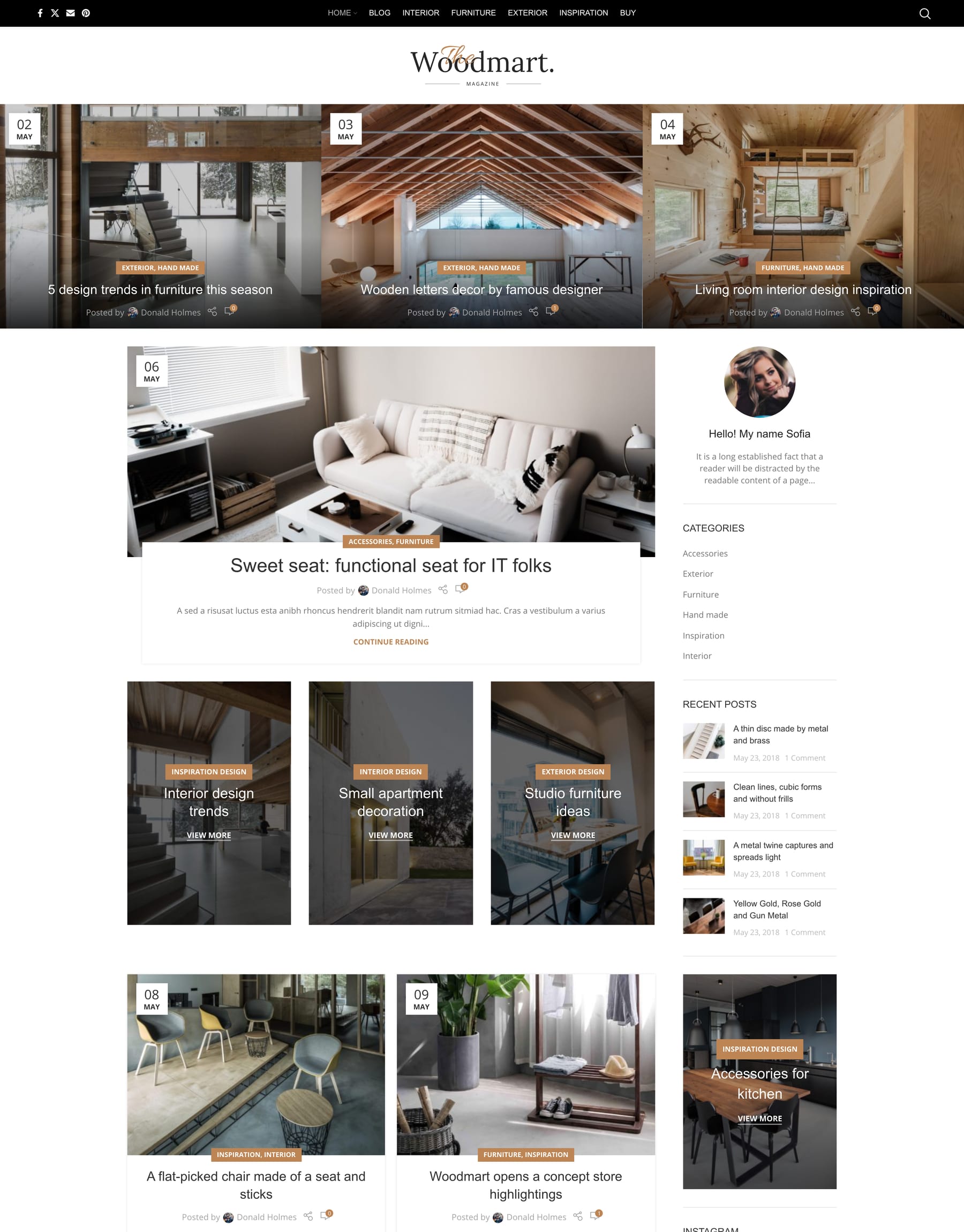 Magazine demo home page: Magazine WordPress theme