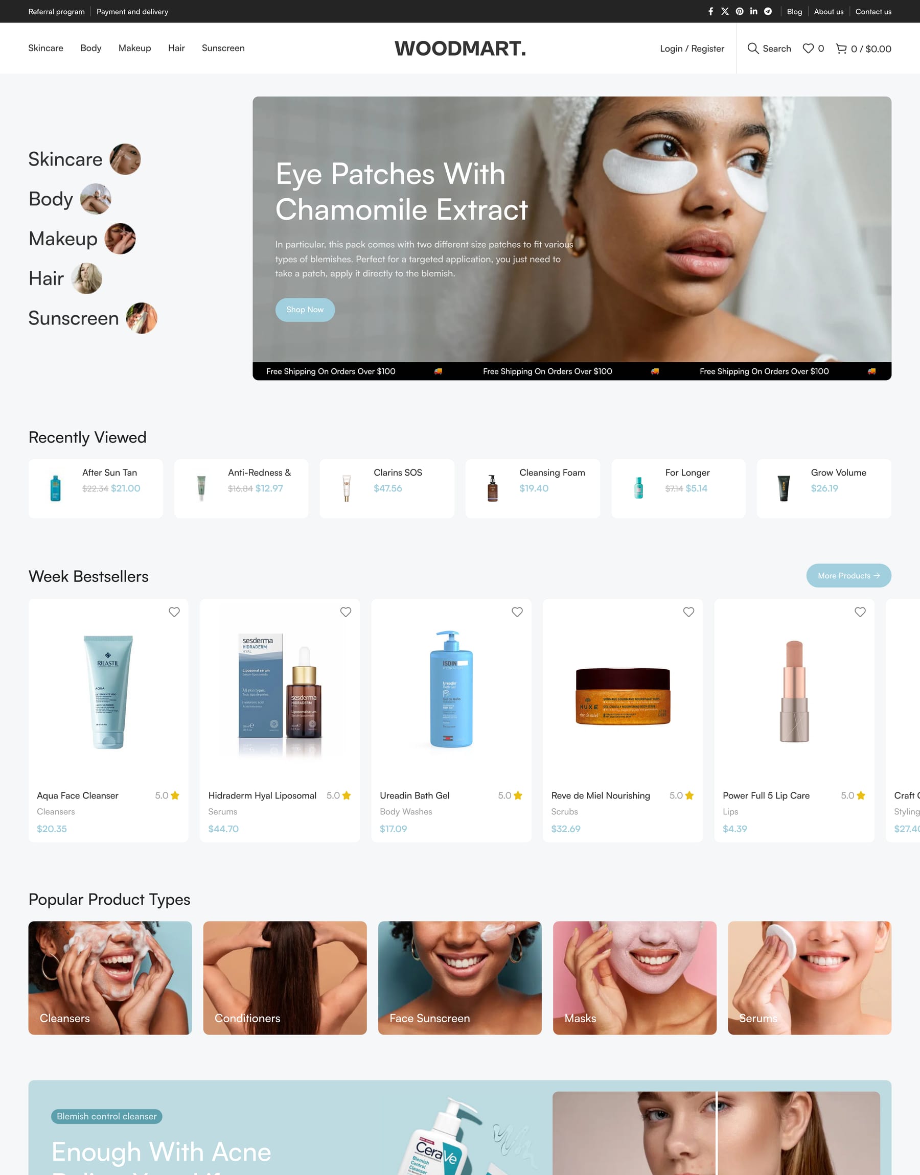 Makeup demo home page: Makeup WooCommerce theme