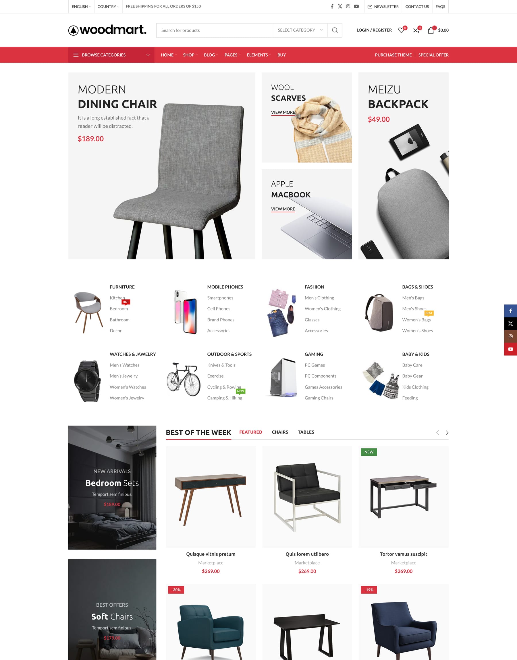 Marketplace demo home page: Multi-vendor marketplace WooCommerce theme