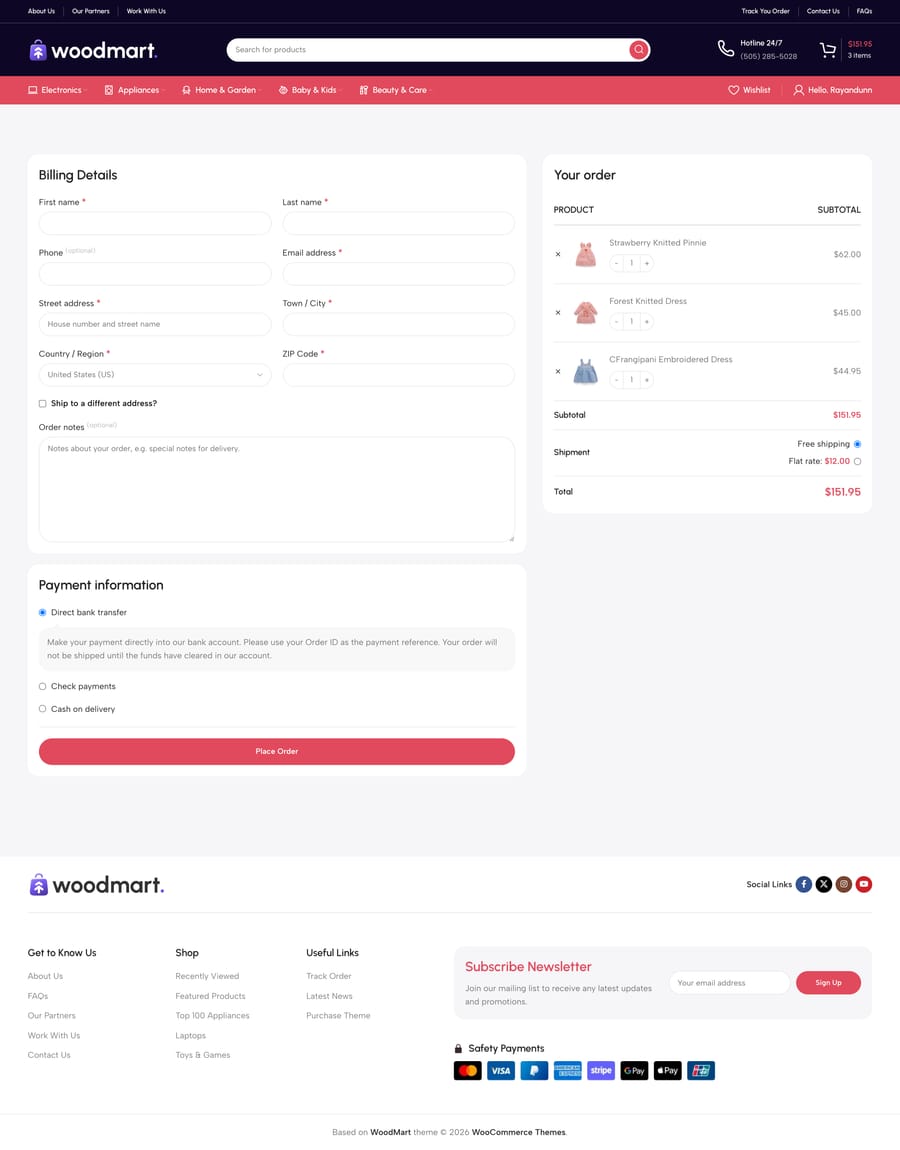 Marketplace 2 Checkout page