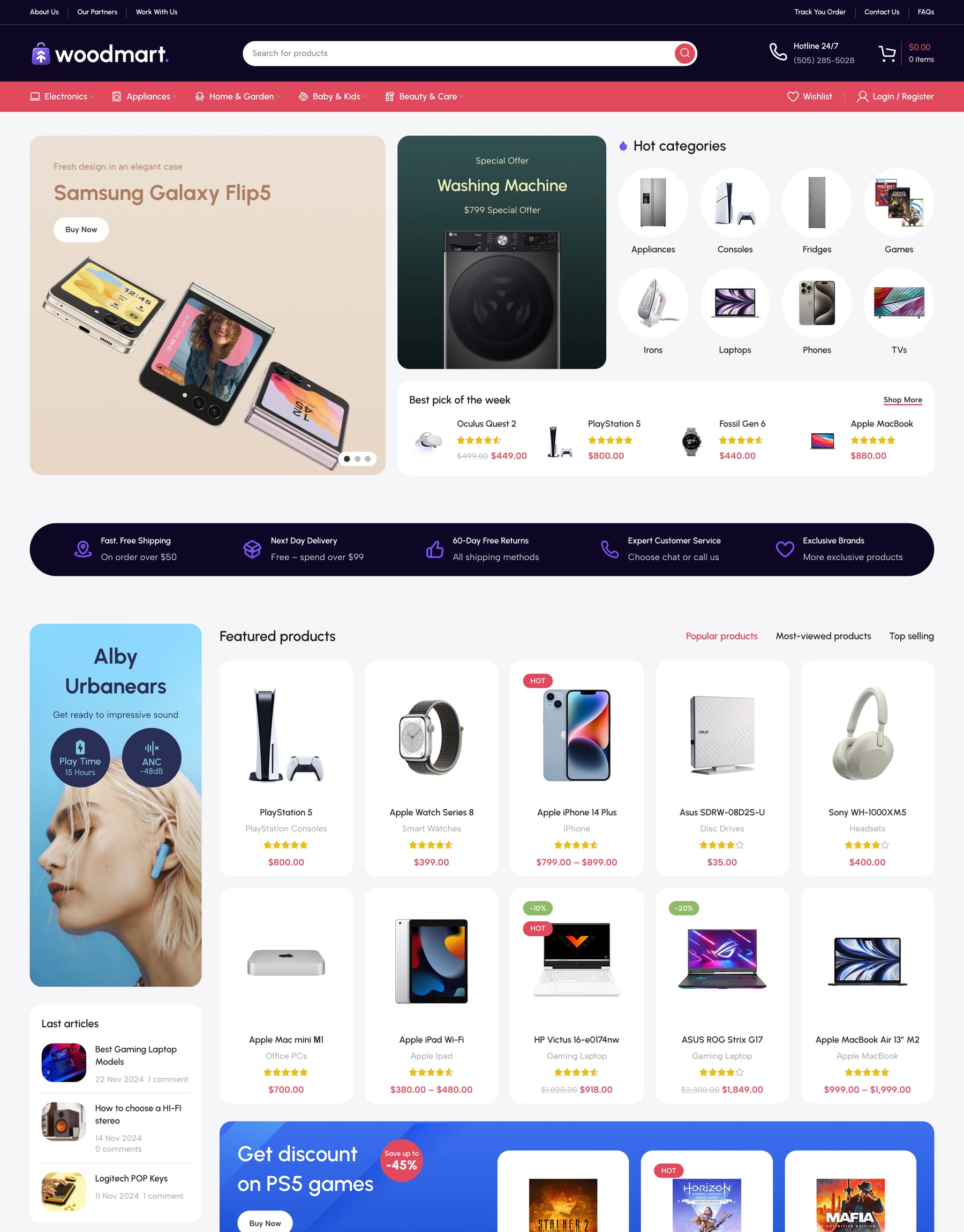 Marketplace 2 prebuilt website home page