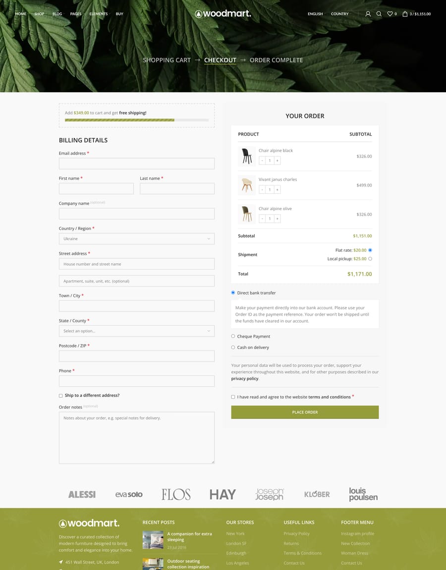Marijuana Checkout page