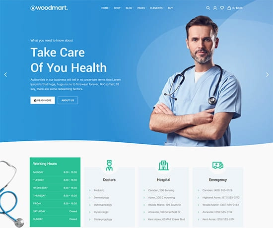 Medical prebuilt website preview