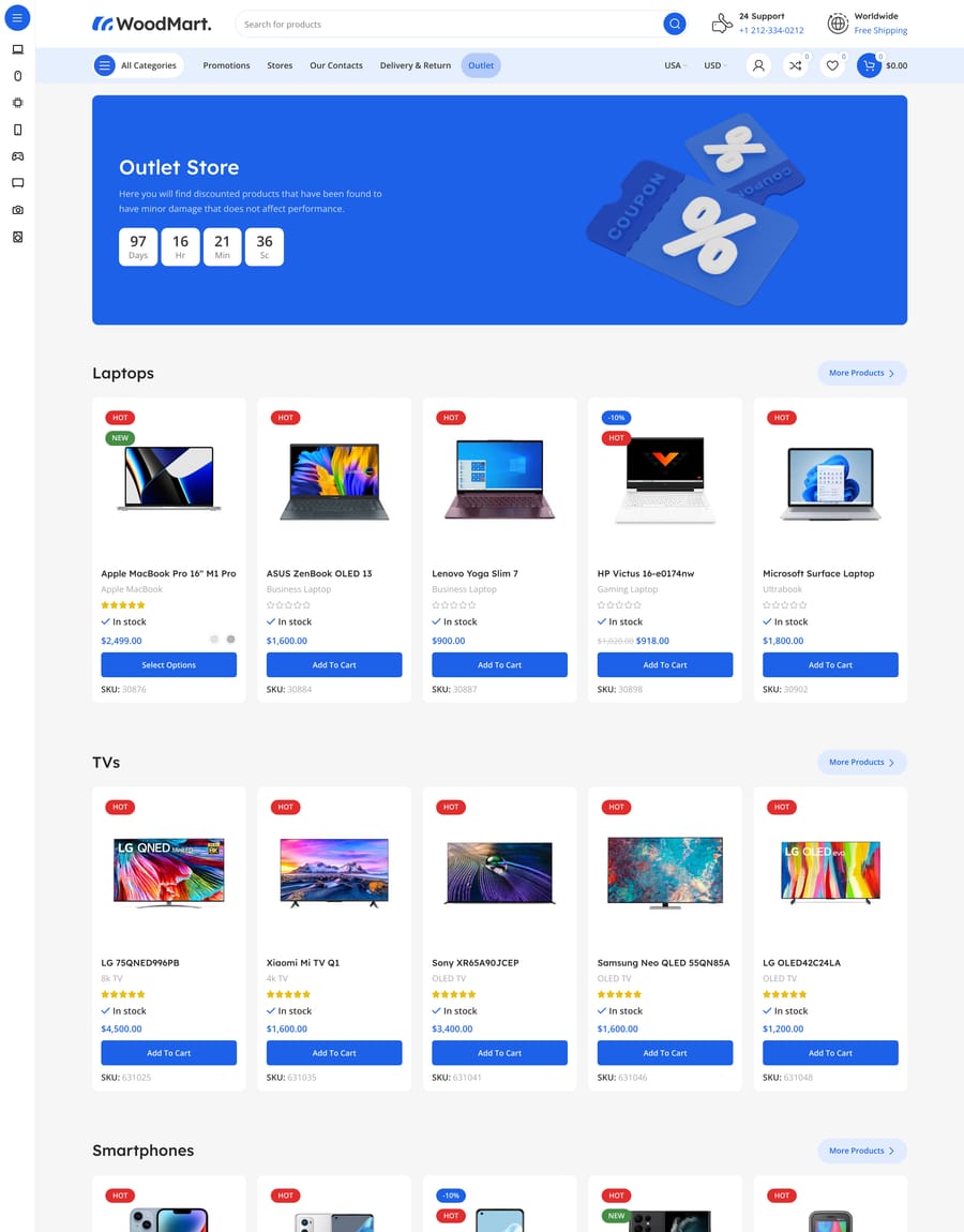 Mega Electronics Outlet page