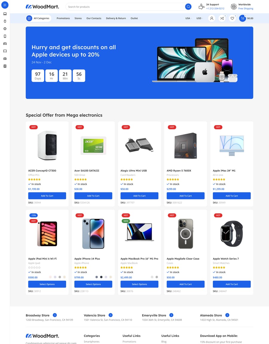 Mega Electronics Shopping event page