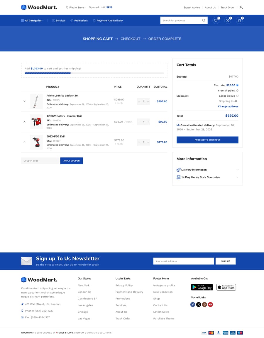 Megamarket Cart page