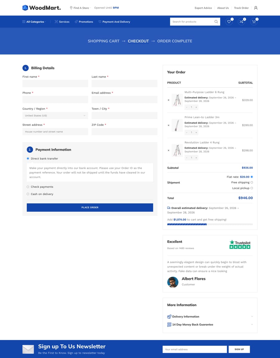 Megamarket Checkout page