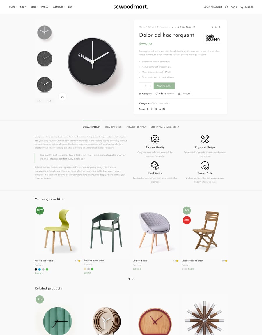 Minimalism Product page