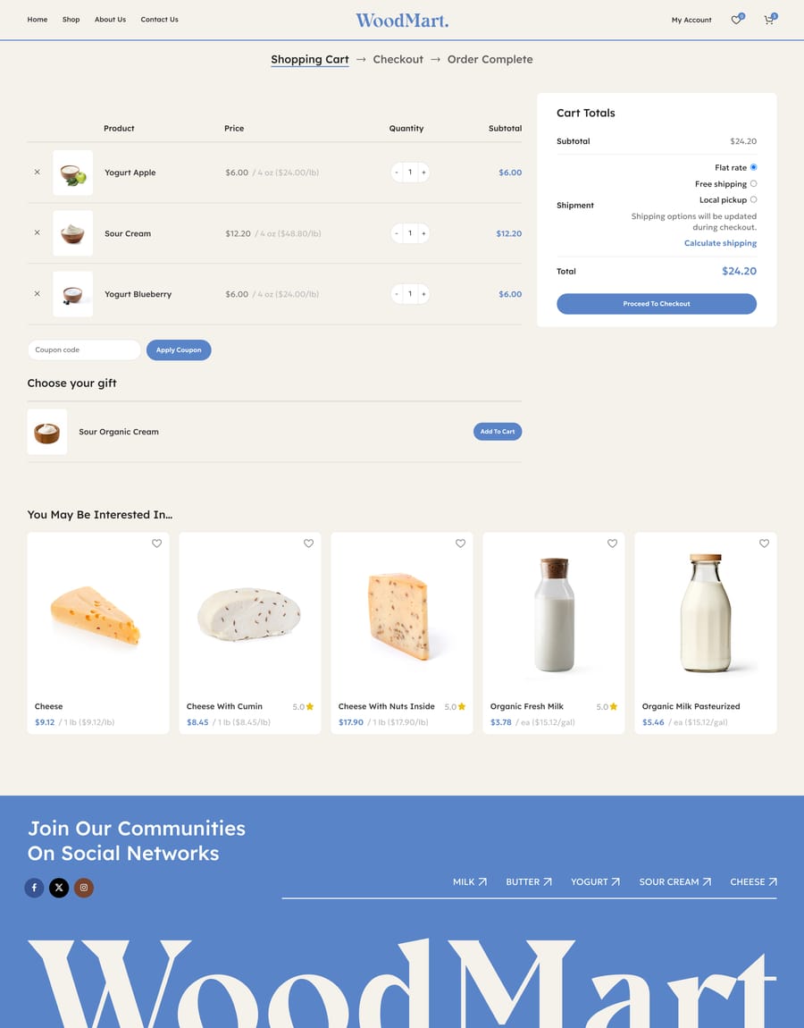 Organic Farm Cart page