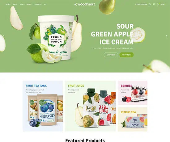 Organic prebuilt website preview