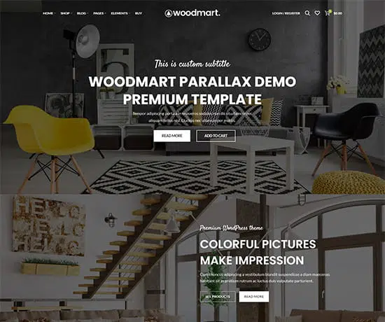 Parallax prebuilt website preview