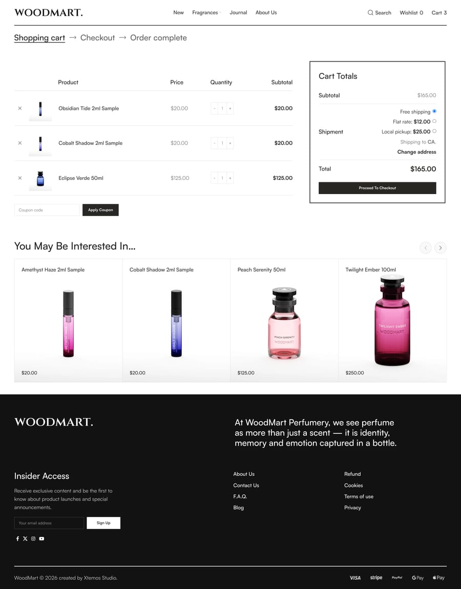 Perfumes Cart page