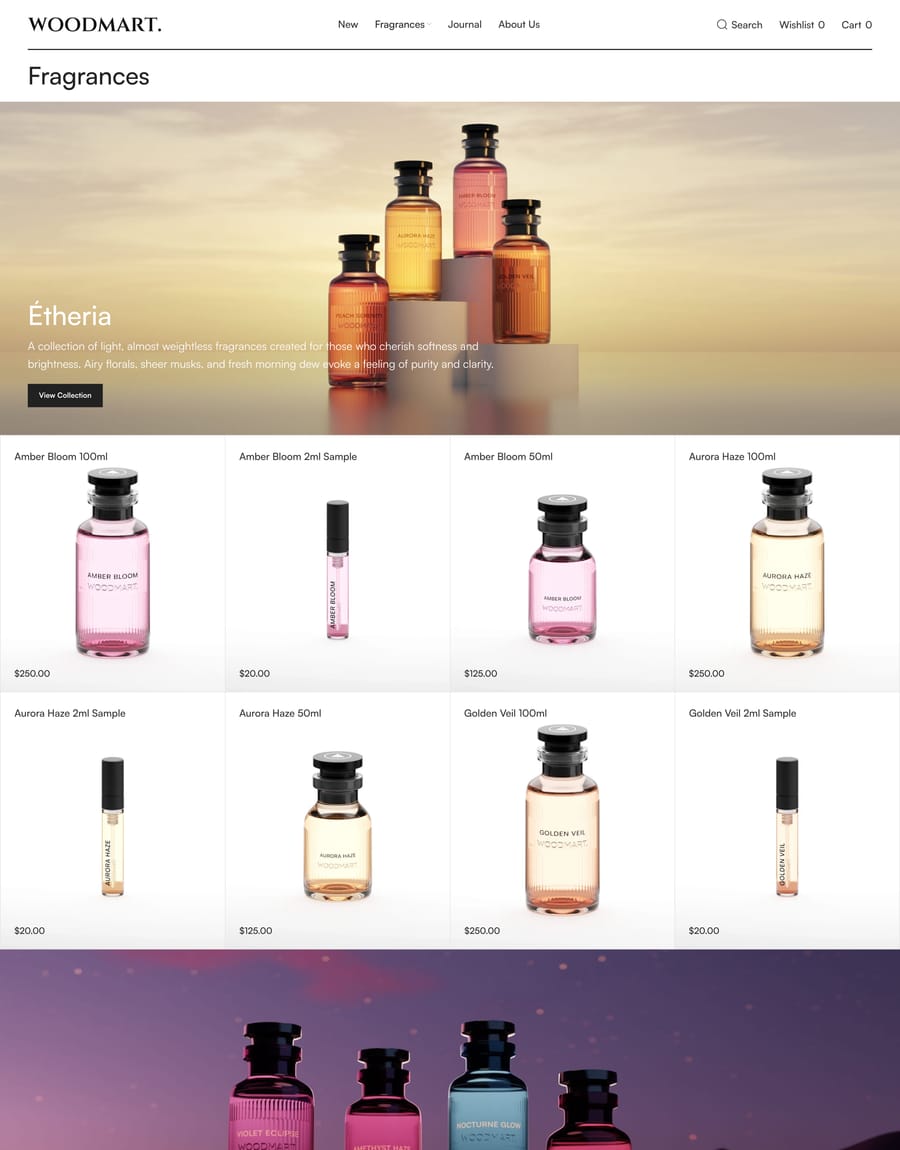 Perfumes Fragrances page