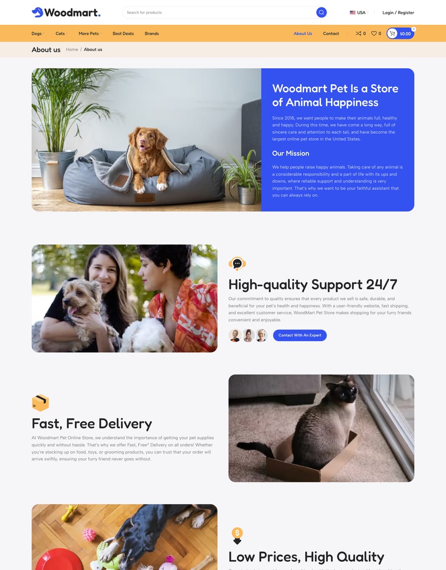 Pets About us page