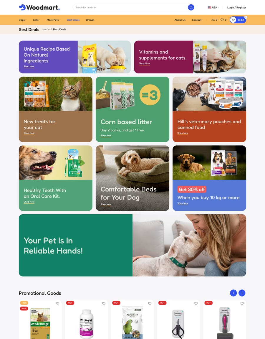 Pets Best deals page