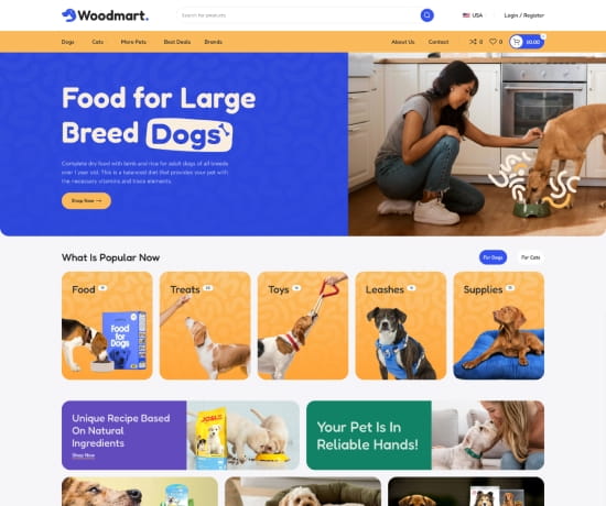Pets prebuilt website preview