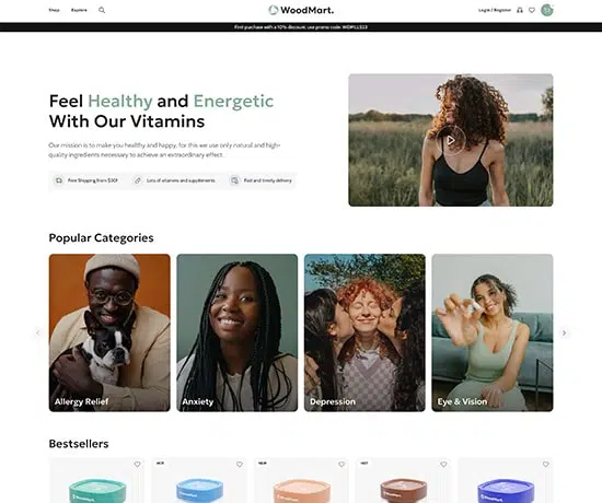 Pills prebuilt website preview