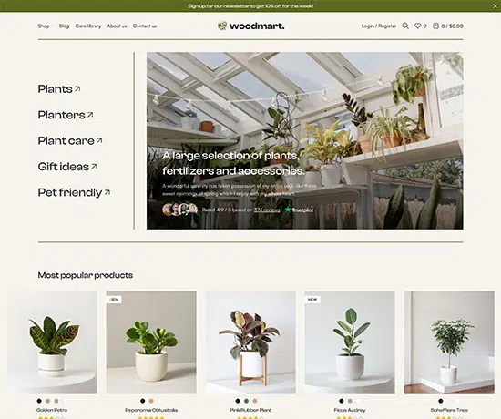 Plants prebuilt website preview