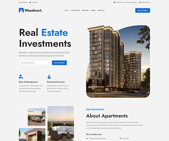 Real Estate prebuilt website preview